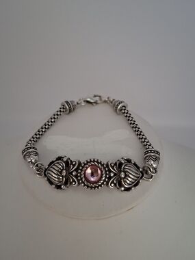 Brighton Pink Stone And Hearts Bracelet